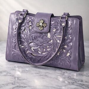 Patricia Nash Rosina Satchel Cut Out Tooling Collection